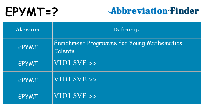 Što znači epymt?