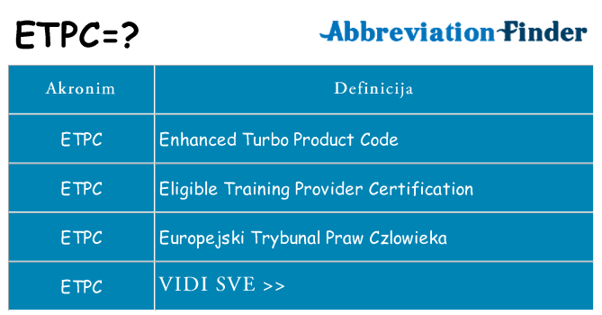 Što znači etpc?