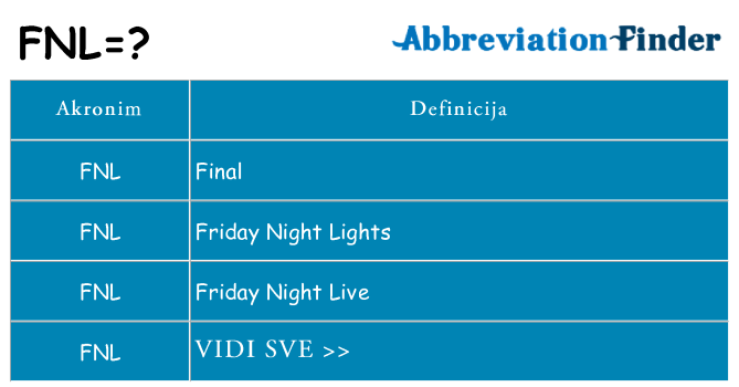 Što znači fnl?
