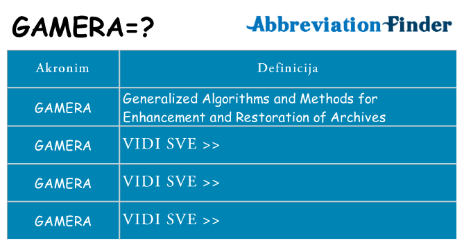 Što znači gamera?
