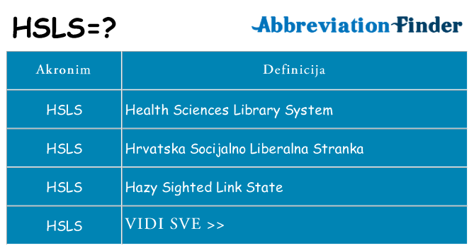 Što znači hsls?