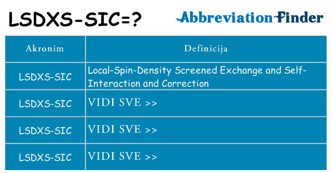 Što znači lsdxs-sic?