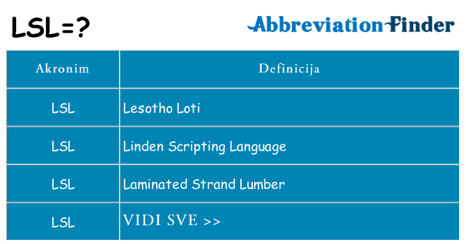 Što znači lsl?