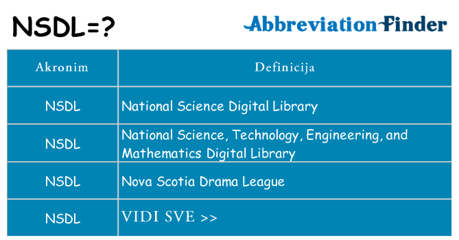 Što znači nsdl?