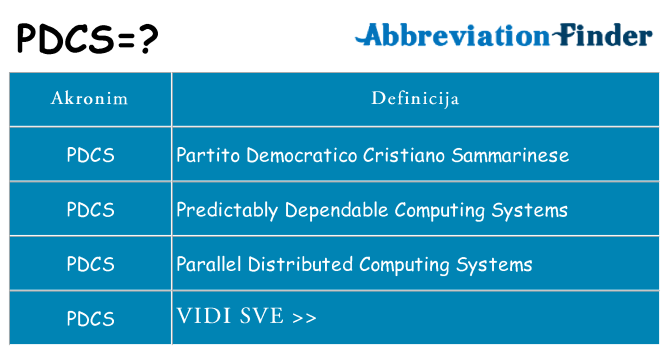 Što znači pdcs?