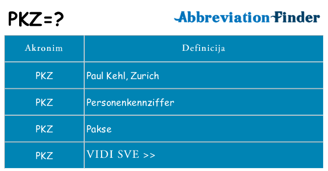 Što znači pkz?