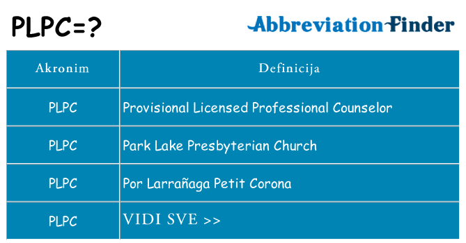 Što znači plpc?