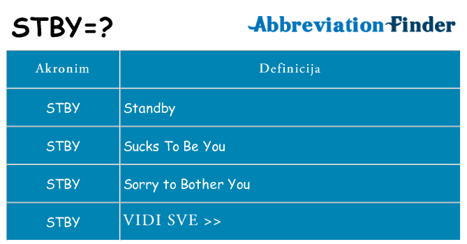Što znači stby?