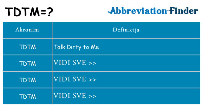 Što znači tdtm?