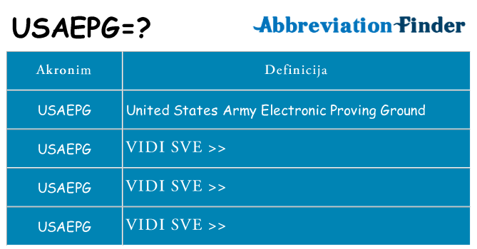 Što znači usaepg?