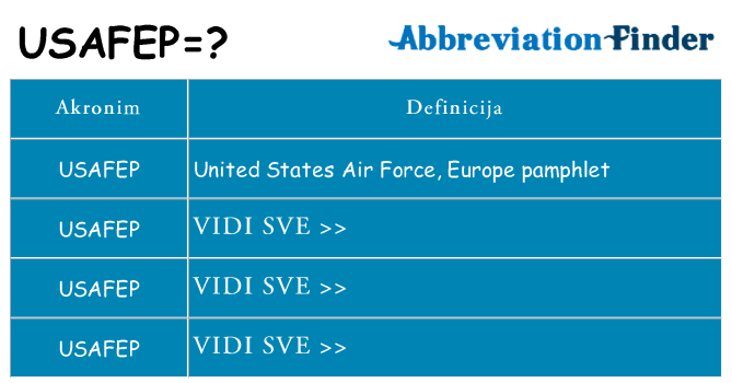 Što znači usafep?