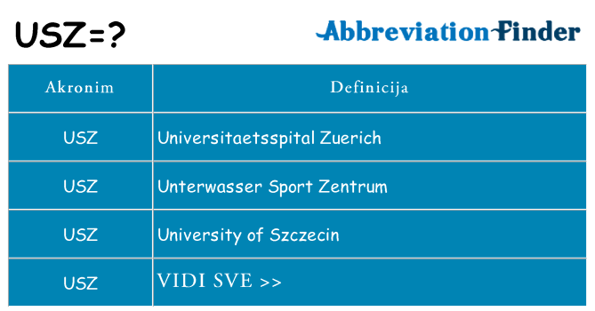 Što znači usz?