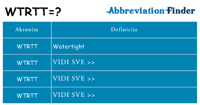Što znači wtrtt?