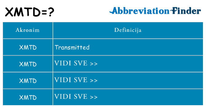 Što znači xmtd?