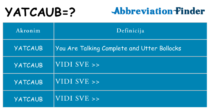 Što znači yatcaub?