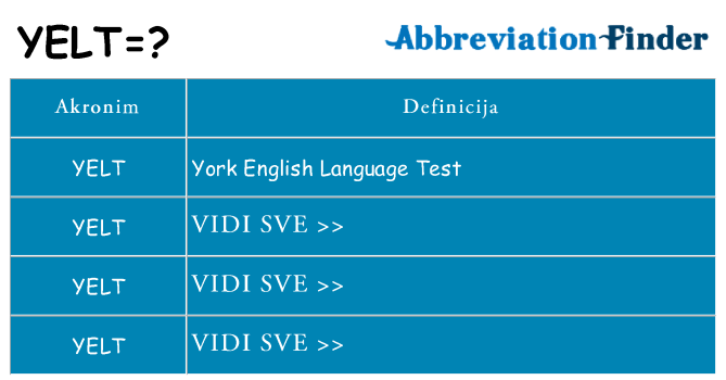 Što znači yelt?