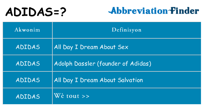 Sa adidas, sa kanpe pou