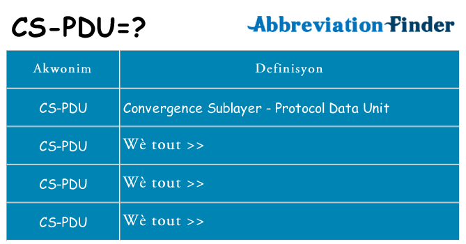 Sa cs-pdu, sa kanpe pou