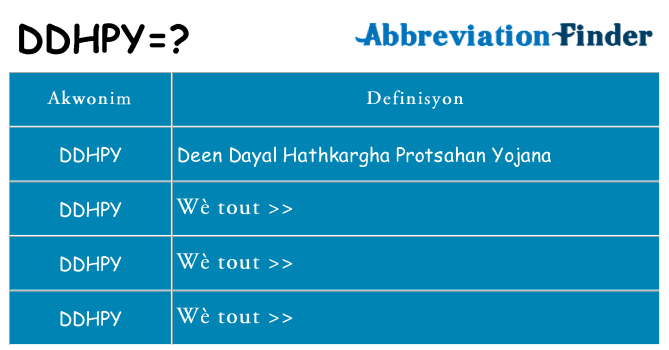 Sa ddhpy, sa kanpe pou