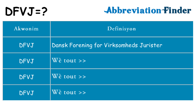 Sa dfvj, sa kanpe pou