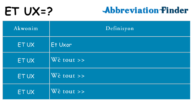 Sa et-ux, sa kanpe pou