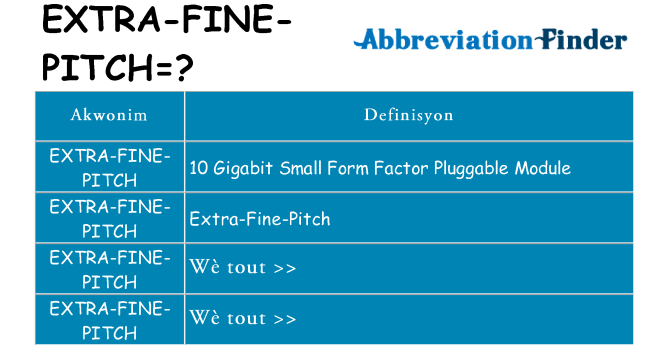Sa extra-fine-pitch, sa kanpe pou