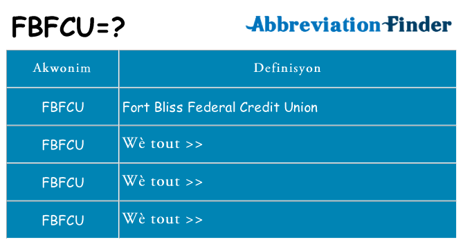 Sa fbfcu, sa kanpe pou