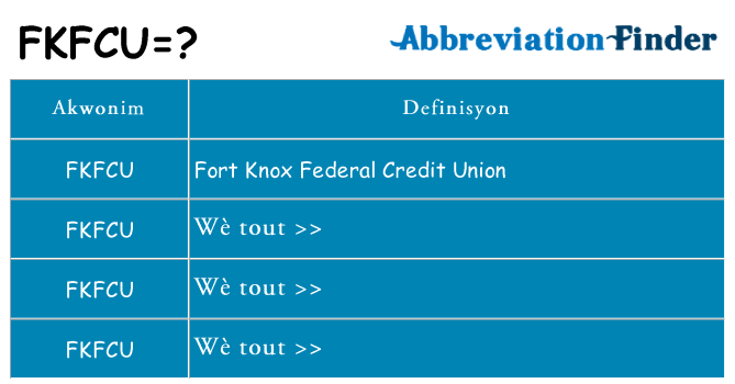 Sa fkfcu, sa kanpe pou