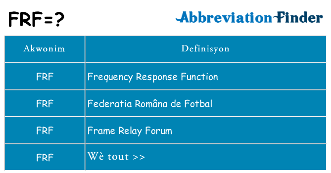Sa frf, sa kanpe pou