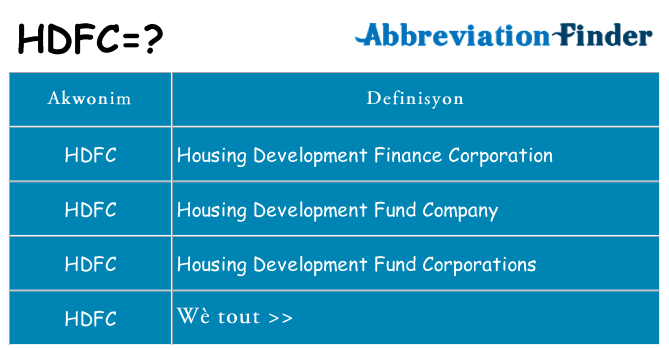 Sa hdfc, sa kanpe pou