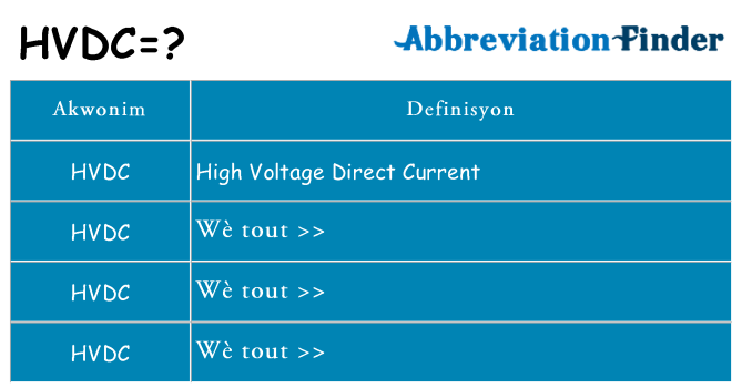 Sa hvdc, sa kanpe pou