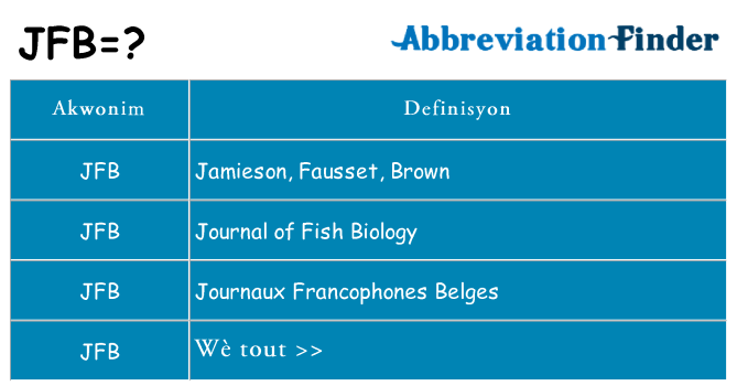 Sa jfb, sa kanpe pou