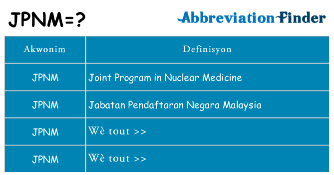 Sa jpnm, sa kanpe pou