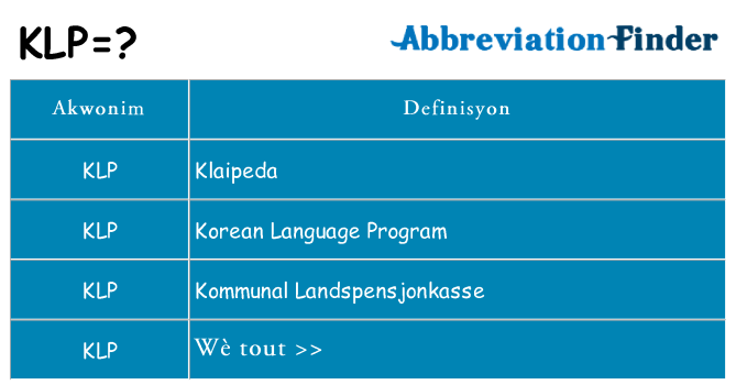 Sa klp, sa kanpe pou