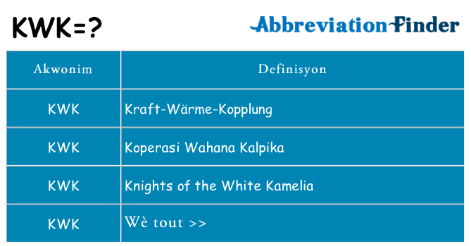 Sa kwk, sa kanpe pou