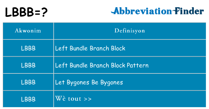Sa lbbb, sa kanpe pou