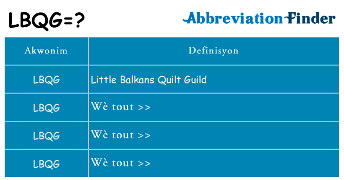 Sa lbqg, sa kanpe pou