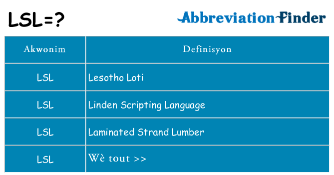 Sa lsl, sa kanpe pou