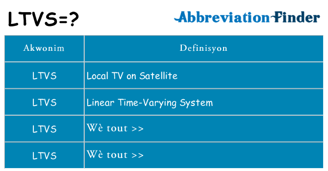 Sa ltvs, sa kanpe pou