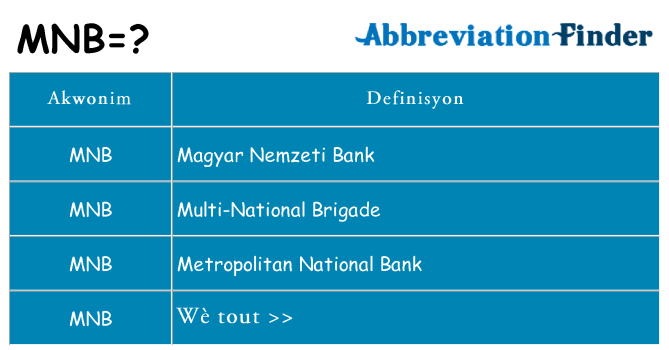Sa mnb, sa kanpe pou