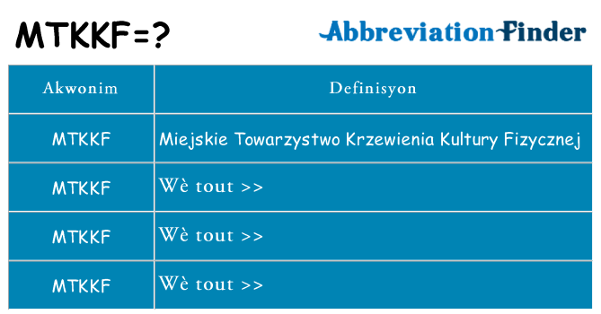 Sa mtkkf, sa kanpe pou