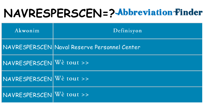Sa navresperscen, sa kanpe pou