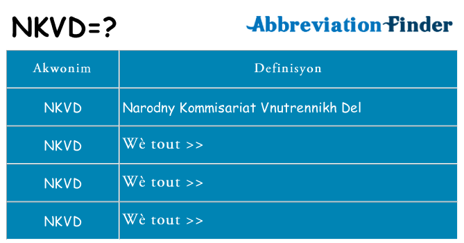 Sa nkvd, sa kanpe pou
