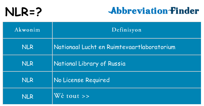 Sa nlr, sa kanpe pou