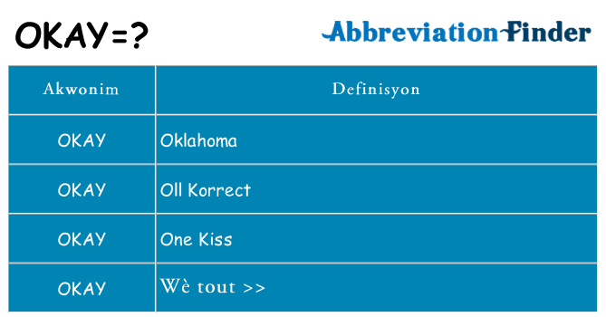 Sa okay, sa kanpe pou