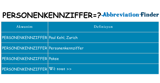Sa personenkennziffer, sa kanpe pou