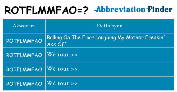 Sa rotflmmfao, sa kanpe pou