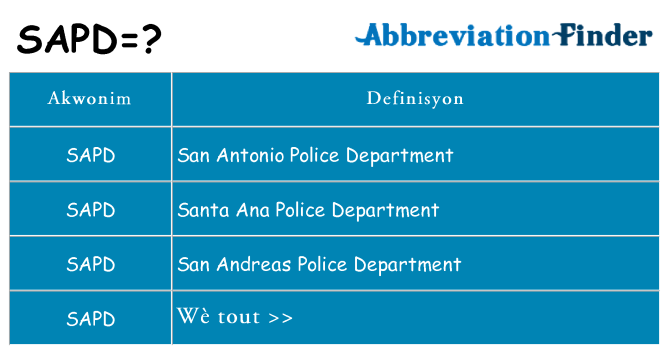 Sa sapd, sa kanpe pou