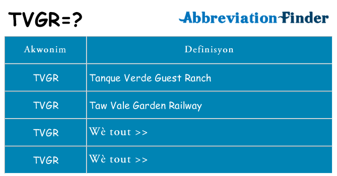 Sa tvgr, sa kanpe pou