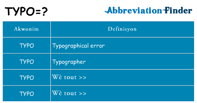 Sa typo, sa kanpe pou